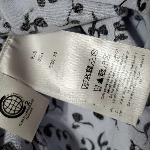 Ganni eco friendly light wide leg pocketed periwinkle floral pants - Picture 7 of 11